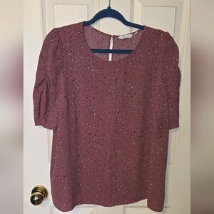 Reitmans Mauve Blouse with Dots